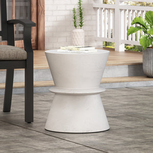 English Elm Outdoor Sculptural Concrete Pedestal Side Table for Modern Patios and Balconies 73452.00