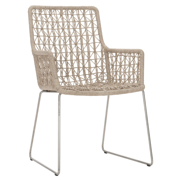 Bernhardt Bernhardt Carmel Outdoor Arm Chair With All-Weather Wicker, Stainless Steel Base, Hazelnut Finish X03552