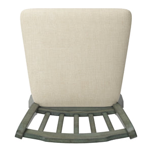 Homelegance By Top-Line Juliette Slat Back Bar Height Wood Swivel Bar Stool Green Rubberwood