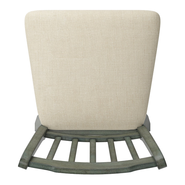 Homelegance By Top-Line Juliette Slat Back Counter Height Wood Swivel Chair Green Rubberwood