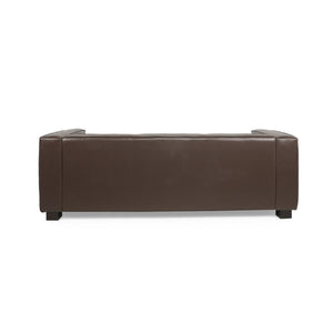 English Elm 3 Seater Tuxedo Sofa with Birch Wood Legs Smooth Upholstery for Modern Living Rooms 71802.00DBRN
