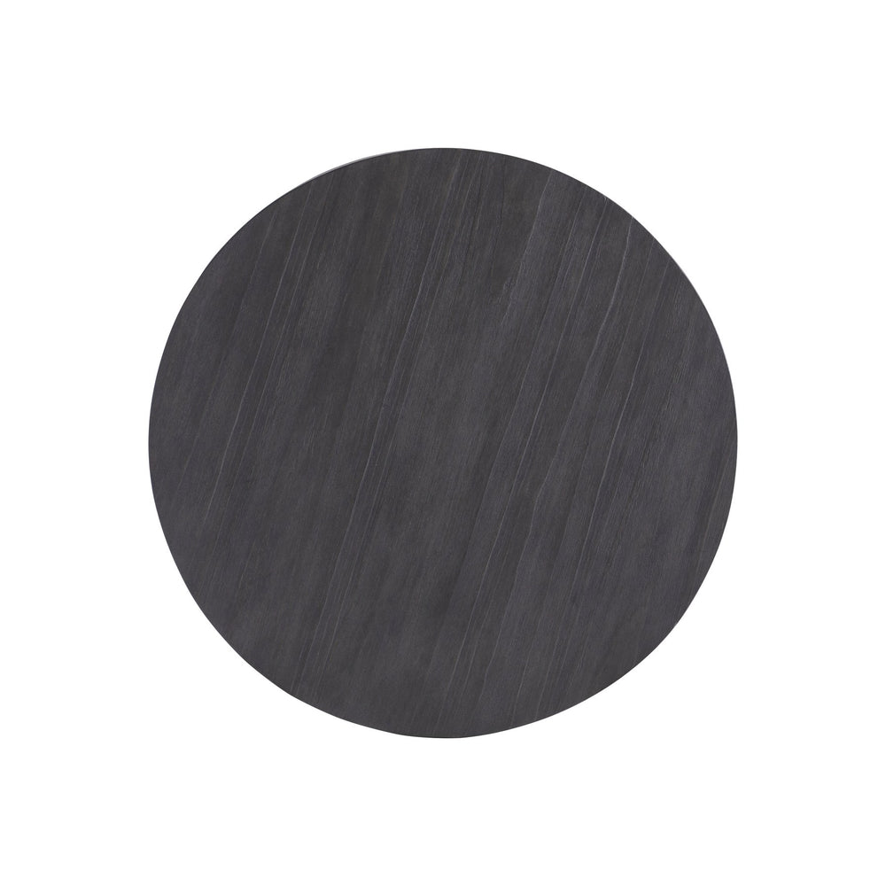 Bernhardt Bernhardt Katana Side Table Blackened Pine Finish — Sculptural Round Top, Angled Legs, Durable Grain 426125