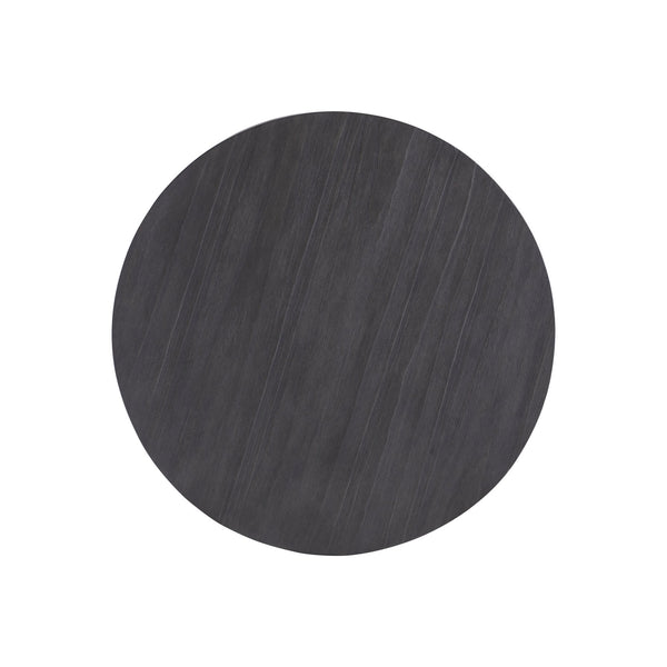 Bernhardt Bernhardt Katana Side Table Blackened Pine Finish — Sculptural Round Top, Angled Legs, Durable Grain 426125