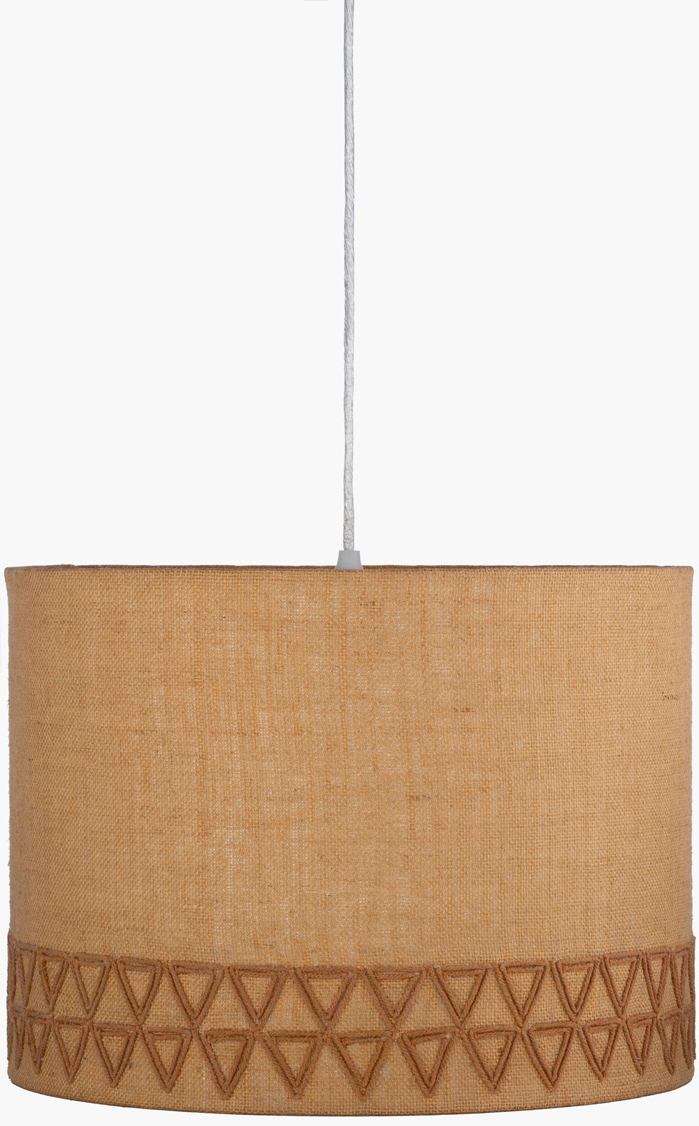 Surya Kohen 16" Pendant Light - Elegant Global Design In Jute & Metal, Perfect For Eclectic Home Decor! Fixture, Gray Cotton,Iron Khn-002