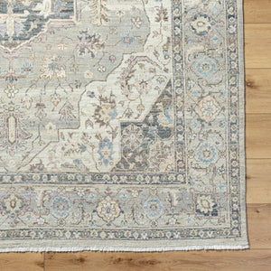 Khorasan KHO-2303 9' x 12' Handmade Rug KHO2303-912  Ash, Light Silver, Sterling Grey, Metallic - Silver, Sage Surya