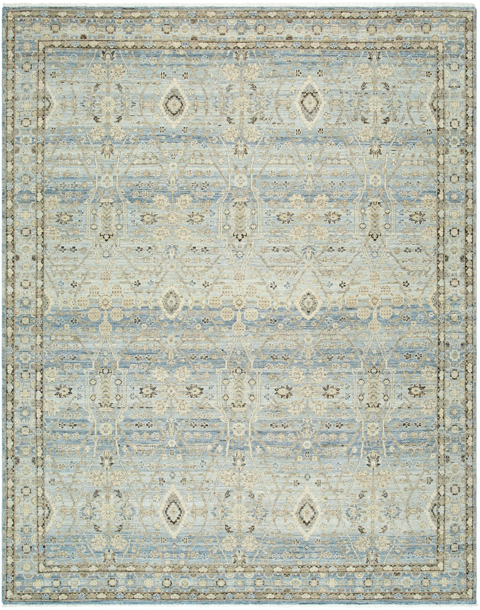 Khorasan KHO-2304 9' x 12' Handmade Rug KHO2304-912  Ash, Sage, Light Silver Surya