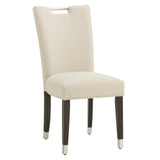 Homelegance By Top-Line Harmonn Heathered Weave Parsons Dining Chairs (Set of 2) Beige Rubberwood