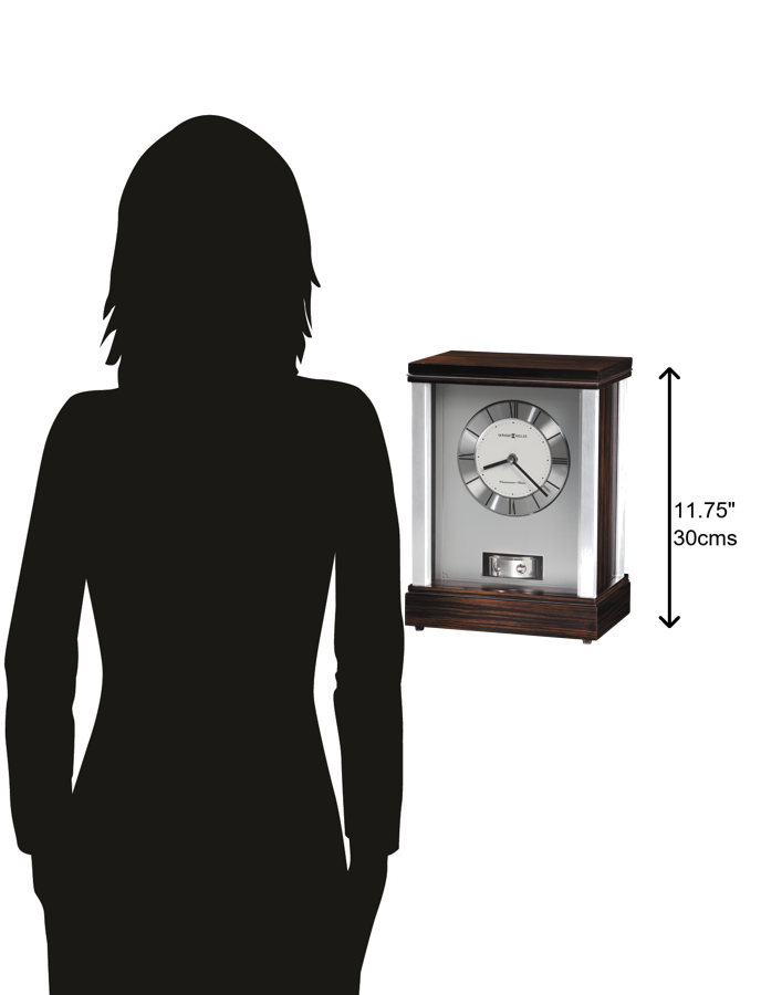 Hekman Furniture 635172 Gardner Mantel Clock - Elegant Silver Accents, Classic Design, Westminster Chime For Home Decor  Gardner Mantel Clock 635172