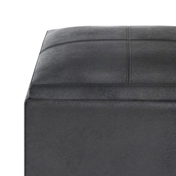 English Elm Rockwood Cube Storage Ottoman With Flip-Top Tray - Stylish, Versatile Seating & Hidden Storage Solution B136P159095-GIGA