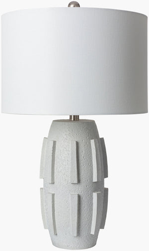 Surya Khaleesi 26" Elegant Accent Table Lamp With White Linen Shade - Timeless Style For Any Decor Body, White,Shade, White,Finial, Metallic ,Nickel,Harp, Metallic ,Nickel,Cord, Translucent Resin,Linen,Polyester,Iron Khs-001