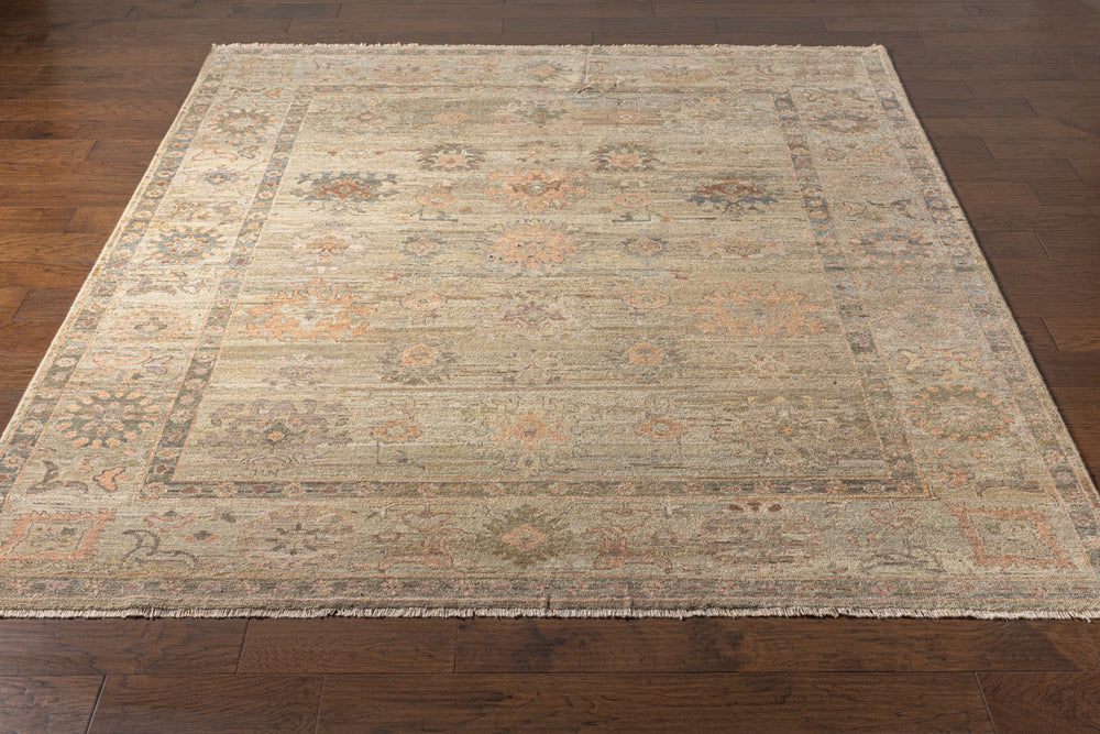 Khotan KHT-2300 9' x 12' Handmade Rug KHT2300-912  Light Gray, Camel, Sage, Medium Brown Surya