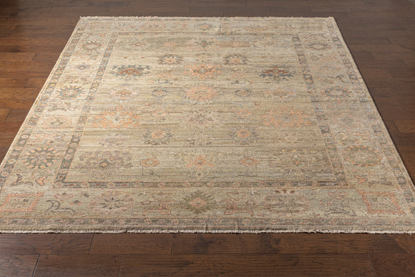 Khotan KHT-2300 9' x 12' Handmade Rug KHT2300-912  Light Gray, Camel, Sage, Medium Brown Surya