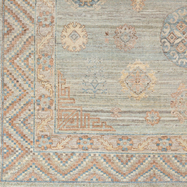 Khotan KHT-2302 9' x 12' Handmade Rug KHT2302-912  Sage, Blue, Mauve, Light Beige, Cream, Camel Surya