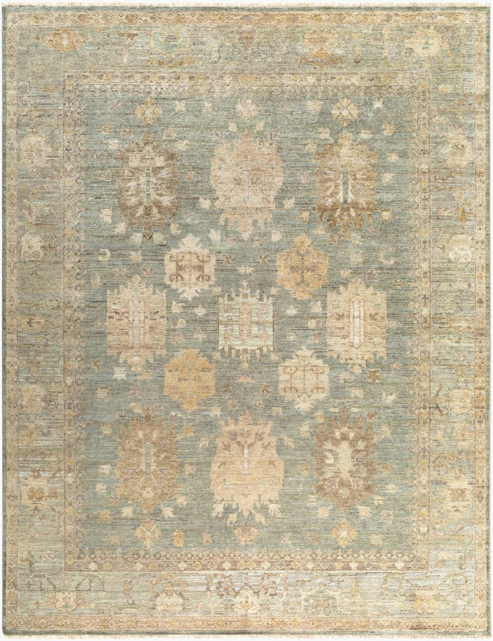 Surya Khotan Hand Knotted Wool Accent Rug with Geometric Central Asian Motifs and Fringe 2' x 3' Rectangle KHT2304-23