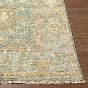 Surya Khotan Hand Knotted Wool Accent Rug with Geometric Central Asian Motifs and Fringe 2' x 3' Rectangle KHT2304-23