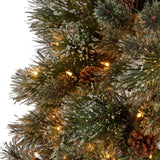 Christopher Knight Home® - Noble House - - 9' Cashmere And Snow Bristle Mixed Tree With 105 Pine Cones And 1200Clear Lights-Ul,2317Tips,Dia:69