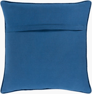 Surya Khavi 18"L X 18"W Cotton Accent Pillow - Elegant Comfort For Timeless Home Decor & Easy Care Dark Blue Cotton,Cotton Khv003-2222p