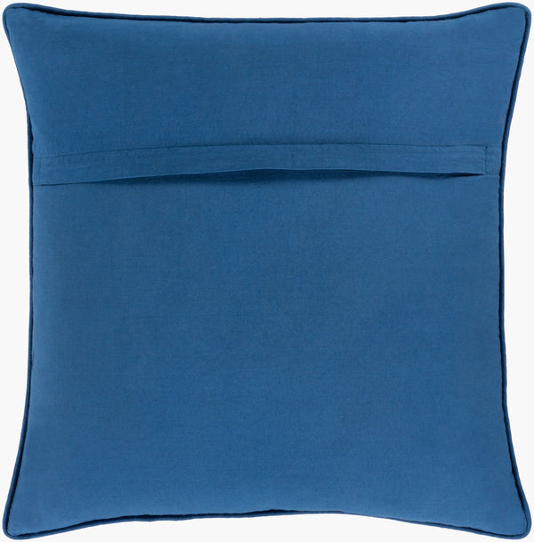 Surya Khavi 18"L X 18"W Cotton Accent Pillow - Elegant Comfort For Timeless Home Decor & Easy Care Dark Blue Cotton,Cotton Khv003-2222p