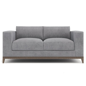 Bernhardt Bernhardt Noel Loveseat In Grey Fabric With Feather-Down Cushions, Low Profile & Portobello Base - Made to Order P7325A