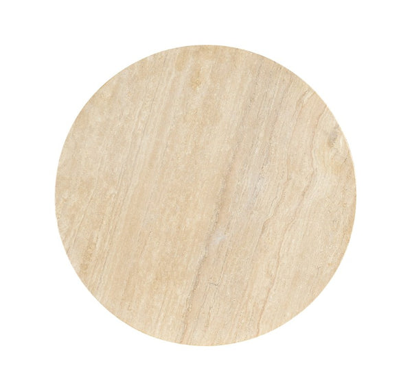 Hooker Furniture Retreat Travertine Round Side Table With Hand-Wrapped Rope Base, Coastal Rustic Accent Table, 26" 6950-80114-80