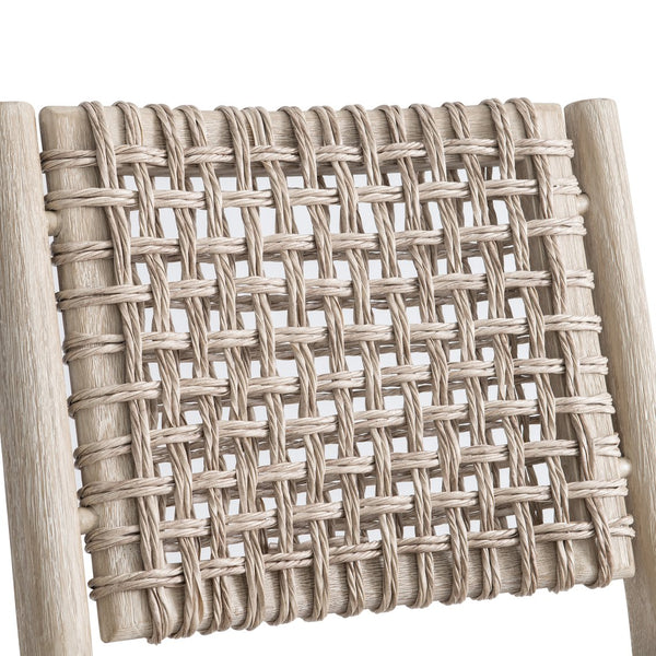 Bernhardt Bernhardt Atlas Outdoor Side Chair With Teak Frame & All-Weather Wicker, Sea Oat/Pampas Finish Elegance X09543