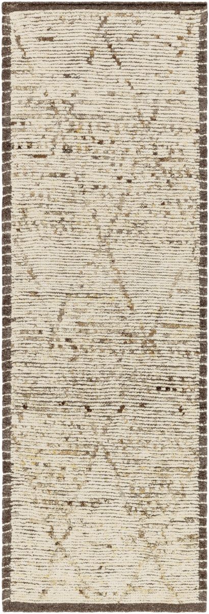 Khyber KHY-2301 2'6" x 8' Runner Handmade Rug KHY2301-268  Brown, Tan, Black, Dark Brown, Charcoal, Beige Surya