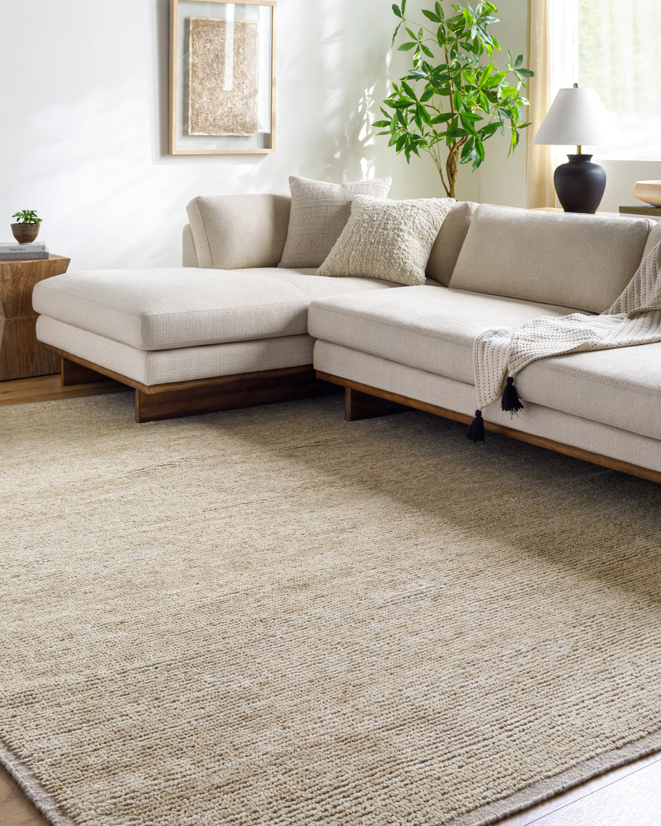 Khyber KHY-2310 9' x 12' Handmade Rug KHY2310-912  Khaki, Sand Surya