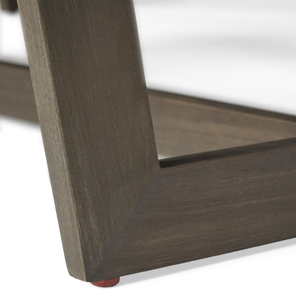 English Elm Christopher Knight Home® - SHERWOOD Coffee Table Grey Wood Outdoor Slatted Top, Quick-Dry, Spacious Rectangular Surface, Sturdy Base 64869.00GRY