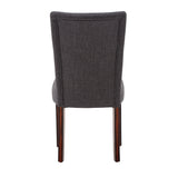 Homelegance By Top-Line Harmonn Linen Parsons Dining Chairs (Set of 2) Grey Rubberwood