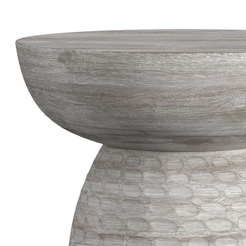 English Elm Boyd Solid Mango Accent Table 13" White Wash — Handcrafted Sculptural Side/End Table, Contemporary Design B136P159924