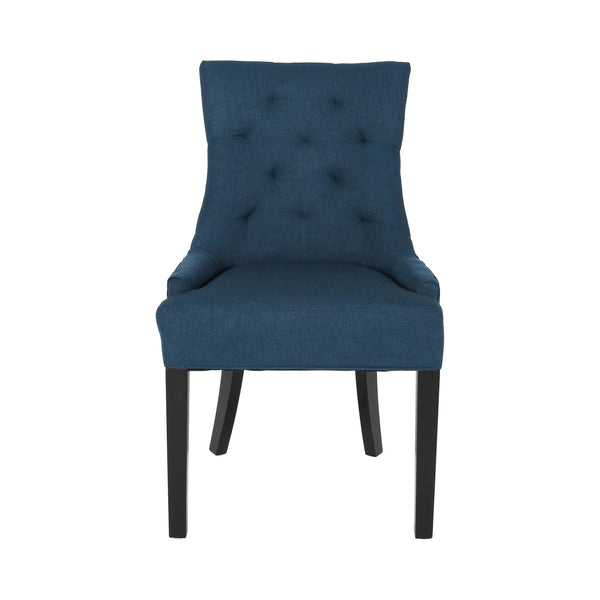 English Elm Cheney Tufted Upholstered Dining Chair Set with Solid Wood Legs for Modern Rooms 54181.00FNBLU