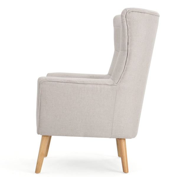 English Elm Club Chair Tufted Back Rubberwood Legs Mid-century Modern Accent Seat for Living Rooms 60751.00WET