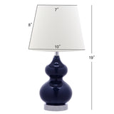 Safavieh Eva Double Mini Table Lamp Navy KID4086B