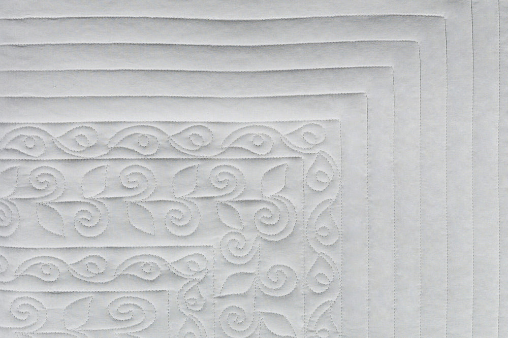 Surya Kiley 68"W X 86"L Cozy Quilt - Rustic Charm For Your Home, Durable Cotton & Polyester Blend, India Made Light Slate Cotton,Cotton,Polyester,Polyfill Kie2001-tset