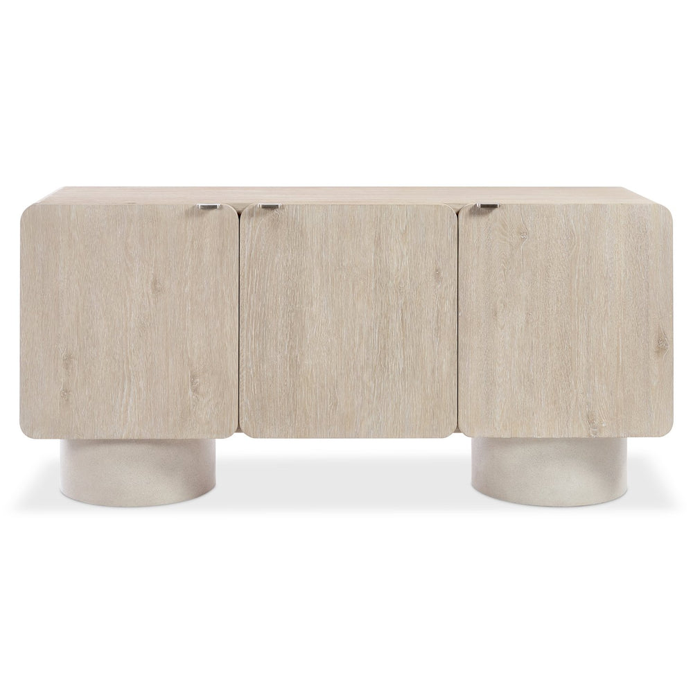 Bernhardt Bernhardt Antibes Buffet With Rustic Oak & Concrete Pedestal Bases — Sculptural Storage, Adjustable Shelves 350134