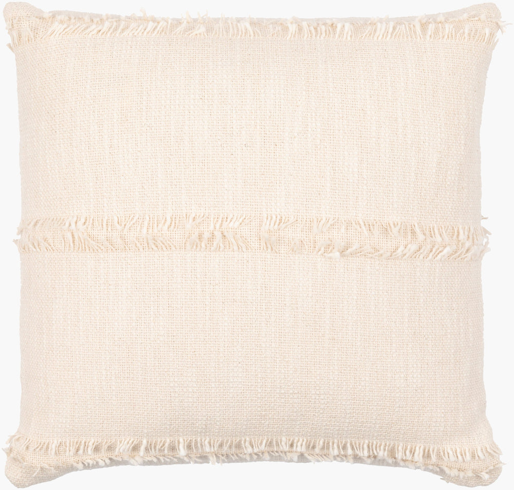 Surya Kiefer 18"X18" Rustic Charm Cotton Accent Pillow – Cozy Country Cottage Decor For Your Home Cream Cotton,Cotton Kif001-2020p