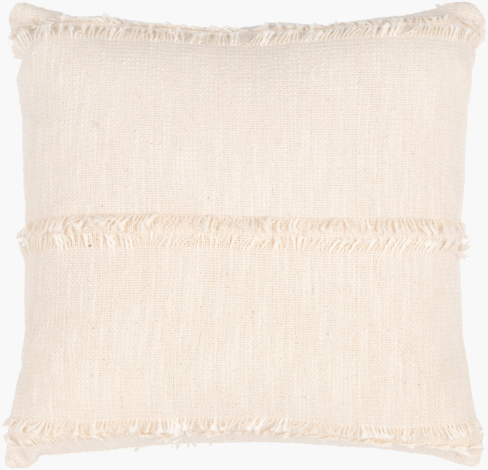 Surya Kiefer 18"X18" Rustic Charm Cotton Accent Pillow – Cozy Country Cottage Decor For Your Home Cream Cotton,Cotton Kif001-2020p