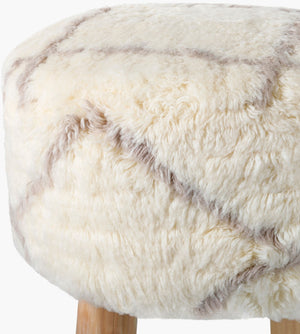 Surya Kiarah Handwoven Ottoman - 16"H X 16"W X 16"D, Global-inspired Design For Modern Decor Spaces Upholstery, Cream,Base, Tan Wool,Mango Wood,Manufactured Wood,Polyurethane Foam,Dacron Kih-001