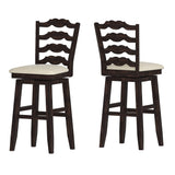 Homelegance By Top-Line Juliette French Ladder Back Swivel Bar Stool Black Rubberwood