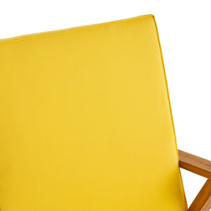 English Elm Champlain Outdoor Acacia Wood Rocking Chair with Cross-back Design and Cushions Teak+Yellow 62685.00YLW