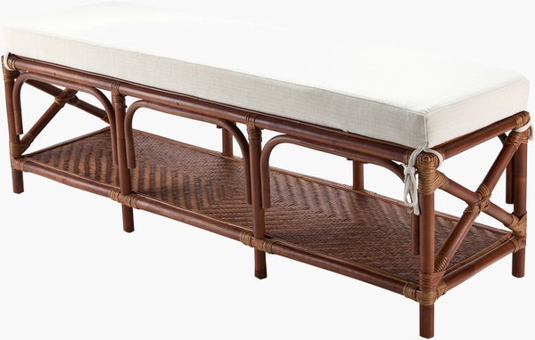 Livabliss Kaili Natural Rattan Open Weave Bench for Entryway Bedroom or Living Room Accent KIL002-195116