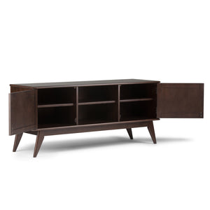 English Elm Draper Mid Century Low Tv Media Stand - Solid Rubberwood, Vintage Charm, Ample Storage & Style B136P158152