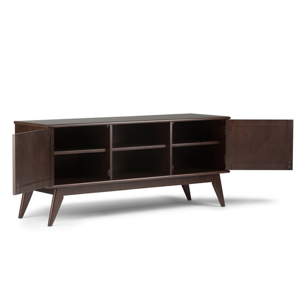 English Elm Draper Mid Century Low Tv Media Stand - Solid Rubberwood, Vintage Charm, Ample Storage & Style B136P158152