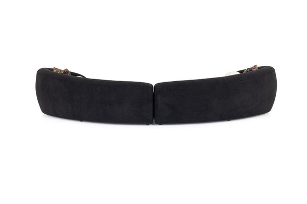 VIG Furniture Kilmer Curved Black Fabric Sectional Sofa With White Accent Pillows — Modern Sculptural Comfort & Durability VGOD-ZW-22017-B