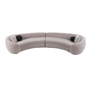 VIG Furniture Kilmer Curved Sculptural Sofa With High-Resilience Foam & Sinuous Springs For Modern Living Rooms Grey Sectional Sofa VGOD-ZW-22017-GRY