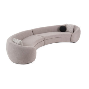 VIG Furniture Kilmer Curved Sculptural Sofa With High-Resilience Foam & Sinuous Springs For Modern Living Rooms Grey Sectional Sofa VGOD-ZW-22017-GRY