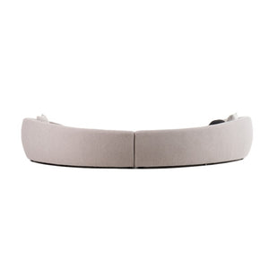 VIG Furniture Kilmer Curved Sculptural Sofa With High-Resilience Foam & Sinuous Springs For Modern Living Rooms Grey Sectional Sofa VGOD-ZW-22017-GRY
