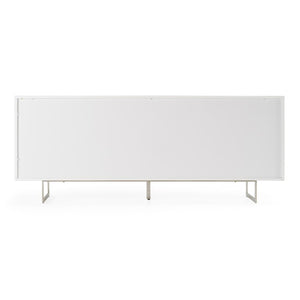 VIG Furniture Kilson Modern White Buffet With High-Gloss Lacquer, Chrome Geometric Trim & U-Shaped Steel Legs VGVCG1819-WHT