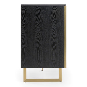 VIG Furniture Kilson Modern Black Oak Buffet With Champagne Gold Accents, Touch-Latch Doors & Generous Storage VGVCG1819-WG-BUF