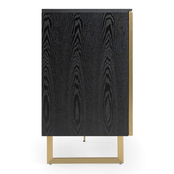 VIG Furniture Kilson Modern Black Oak Buffet With Champagne Gold Accents, Touch-Latch Doors & Generous Storage VGVCG1819-WG-BUF